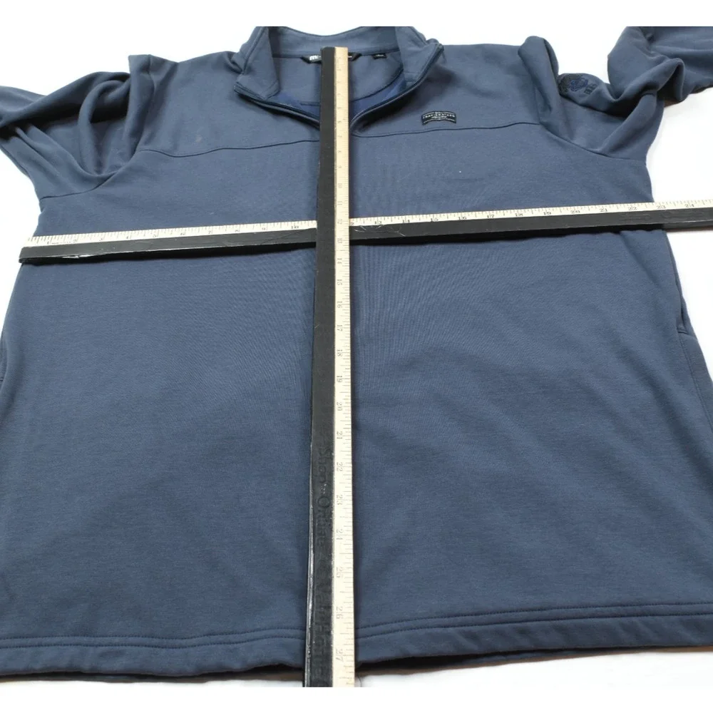 Travis Mathew Sweater Mens Large Blue Full-Zip Long Sleeve Stretch Classic Golf